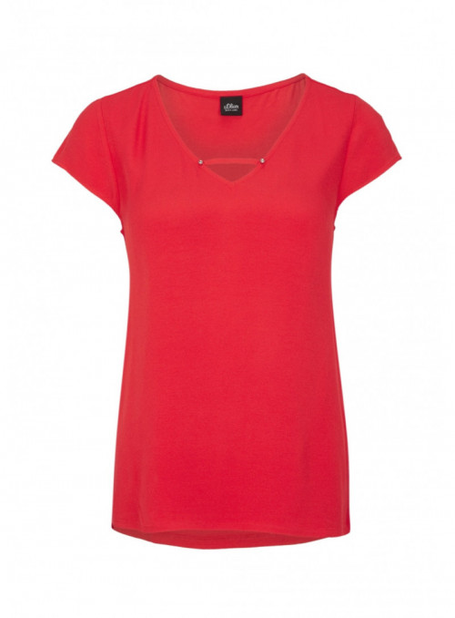 V-neck T-Shirt with narrow tie