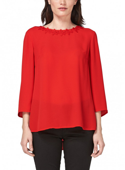 Blouse with back pleat and...