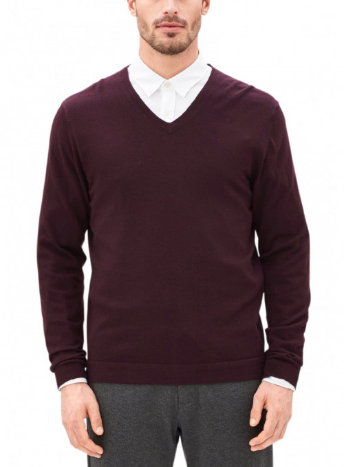 Merino-Pullover mit...