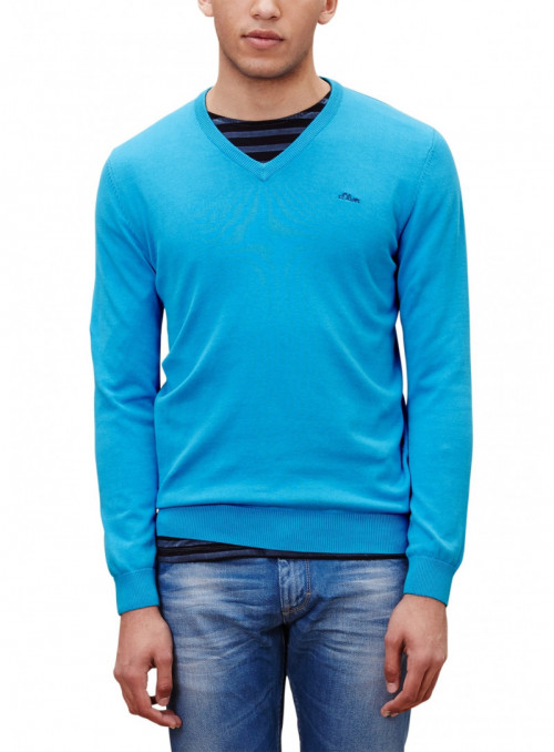 V-neck sweater with logo