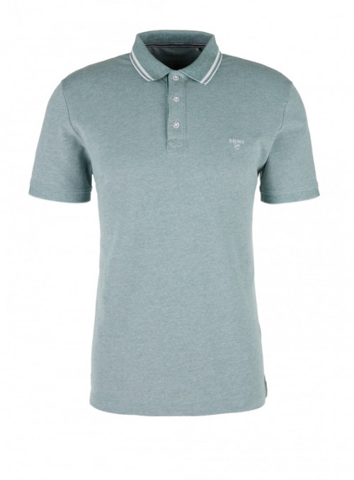 Melange polo shirt with...