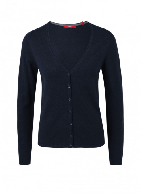 Cardigan with V-neck and...