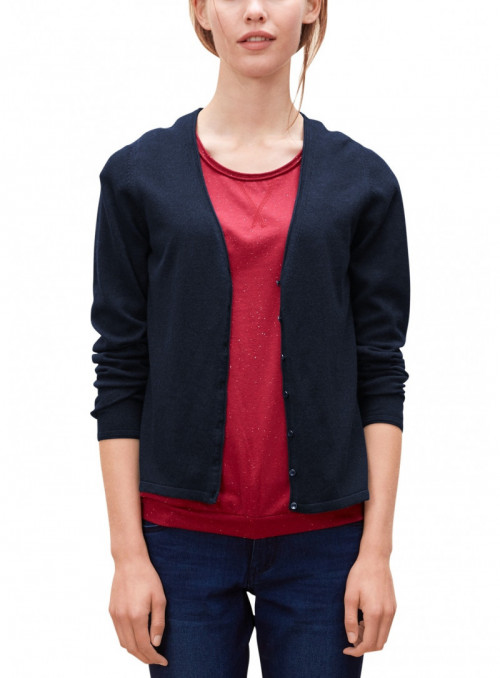 Cardigan with V-neck and...