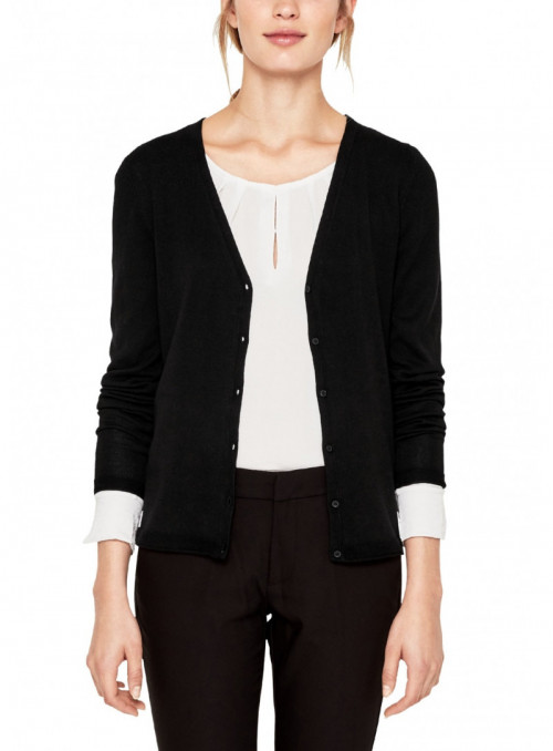 Cardigan with V-neck and...