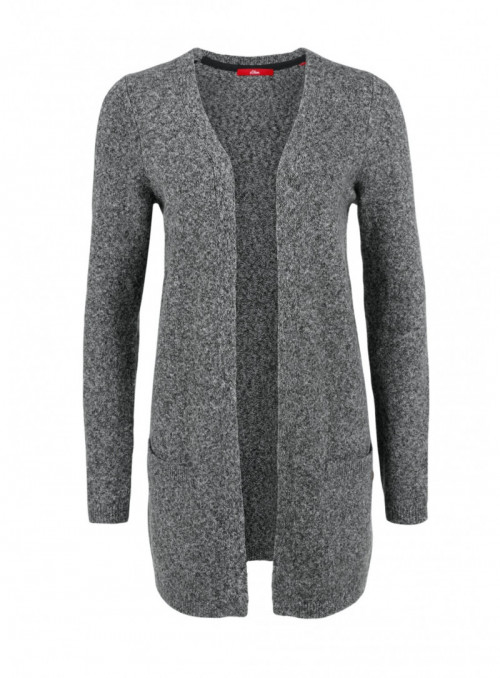 Long cardigan in fine wool...