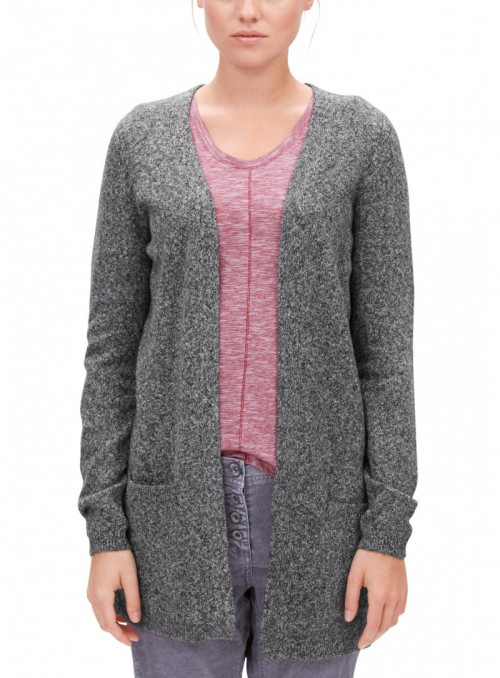 Long cardigan in fine wool...