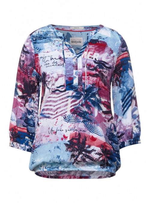 TOS AOP Print Blouse