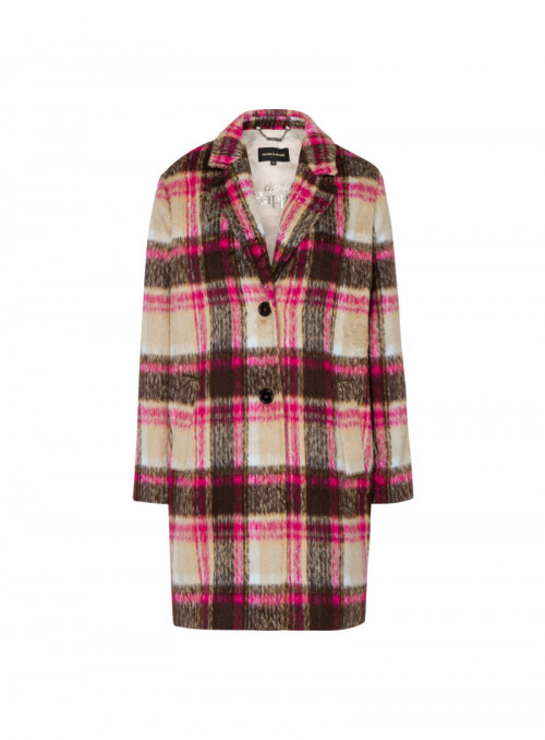 Coloured Maxi Check Coat