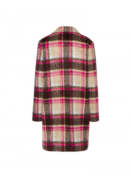 Coloured Maxi Check Coat