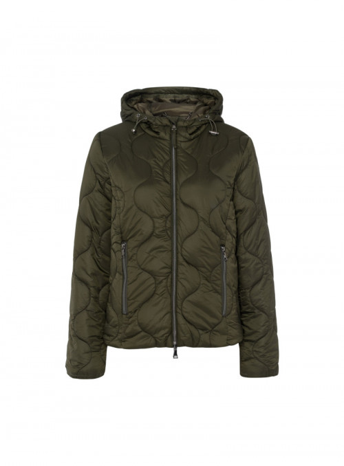 Shiny Nylon Hooded Jacket