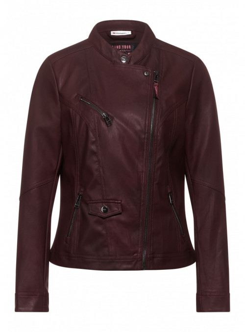 Washed PU Biker Jacket