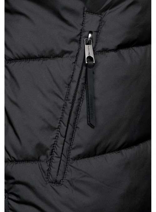 long light padded coat w. hood