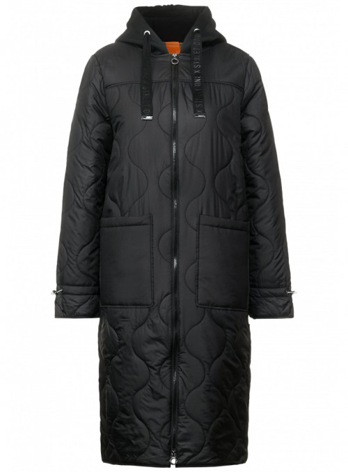 light padded coat w. jersey ho