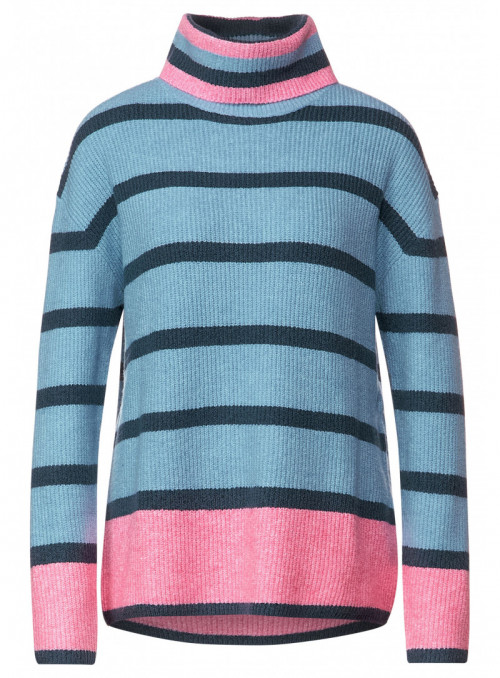 striped roll neck sweater