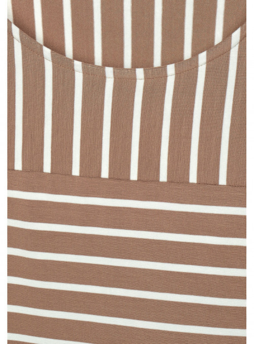 stripe-mix shirt w.knot