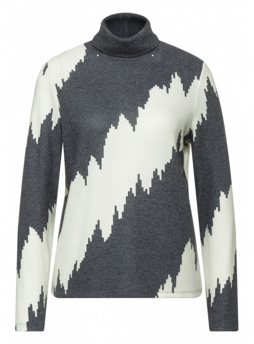 printed roll neck shirt