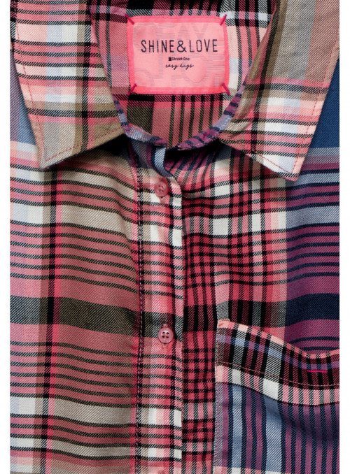 LTD QR Check shirtcollar blous