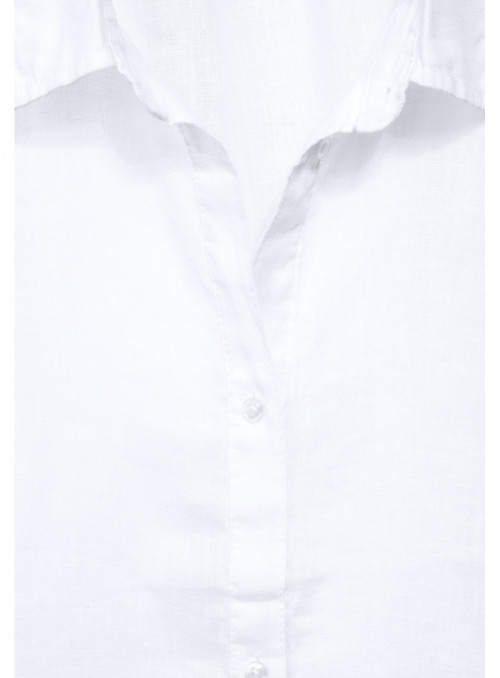 Solid linen shirtcollarblouse