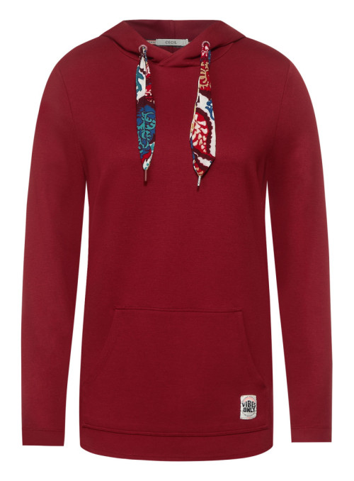 Hoody with printed strings