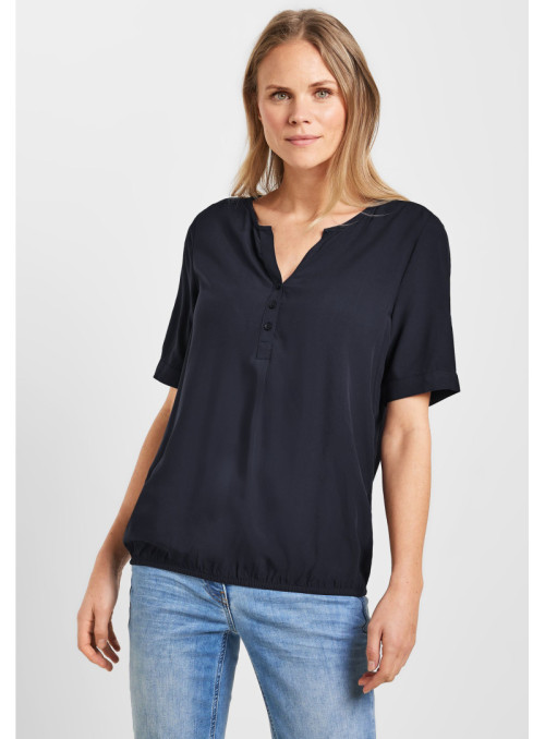 NOS Solid Split Neck Blouse