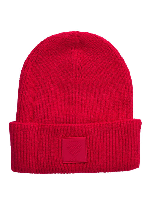 O_Knit Cap With Silicone Label